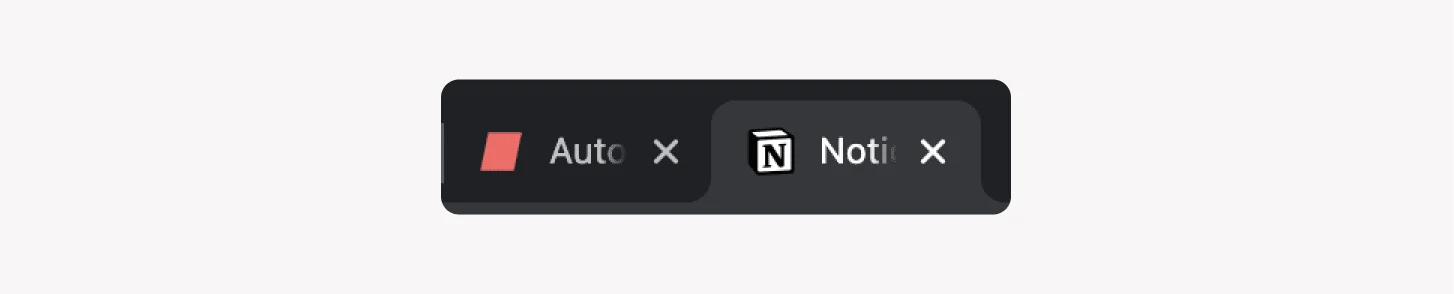 Left: favicon applied; right: no favicon
